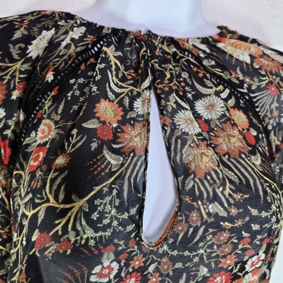 Intermix Black Floral Long Sleeve Blouse - Picture 8 of 13